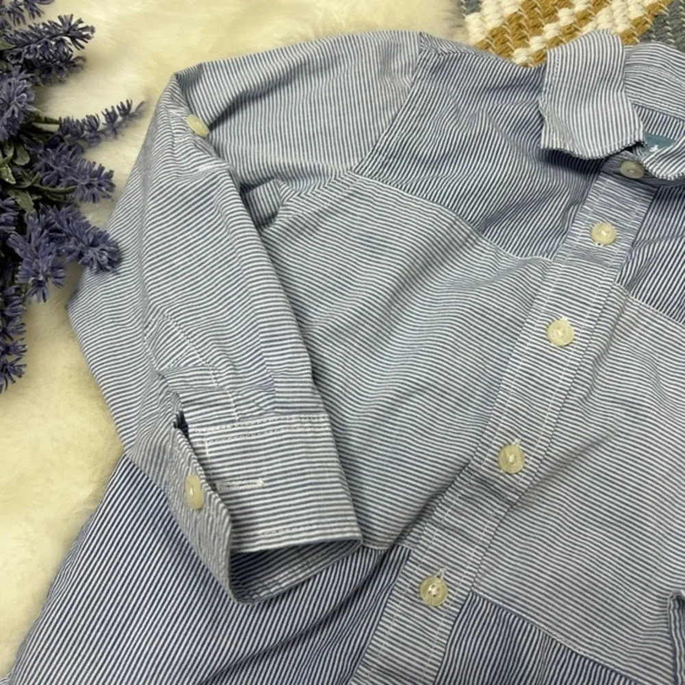 Baby Gap toddler striped blue white button down shirt C-10